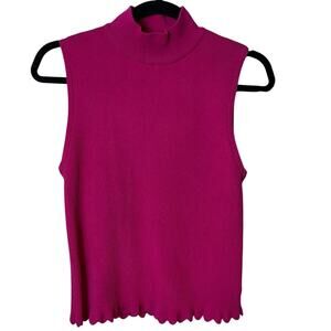 Bar III Fuchsia Magenta Sleeveless Knit Top Size L NWT